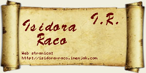 Isidora Raco vizit kartica